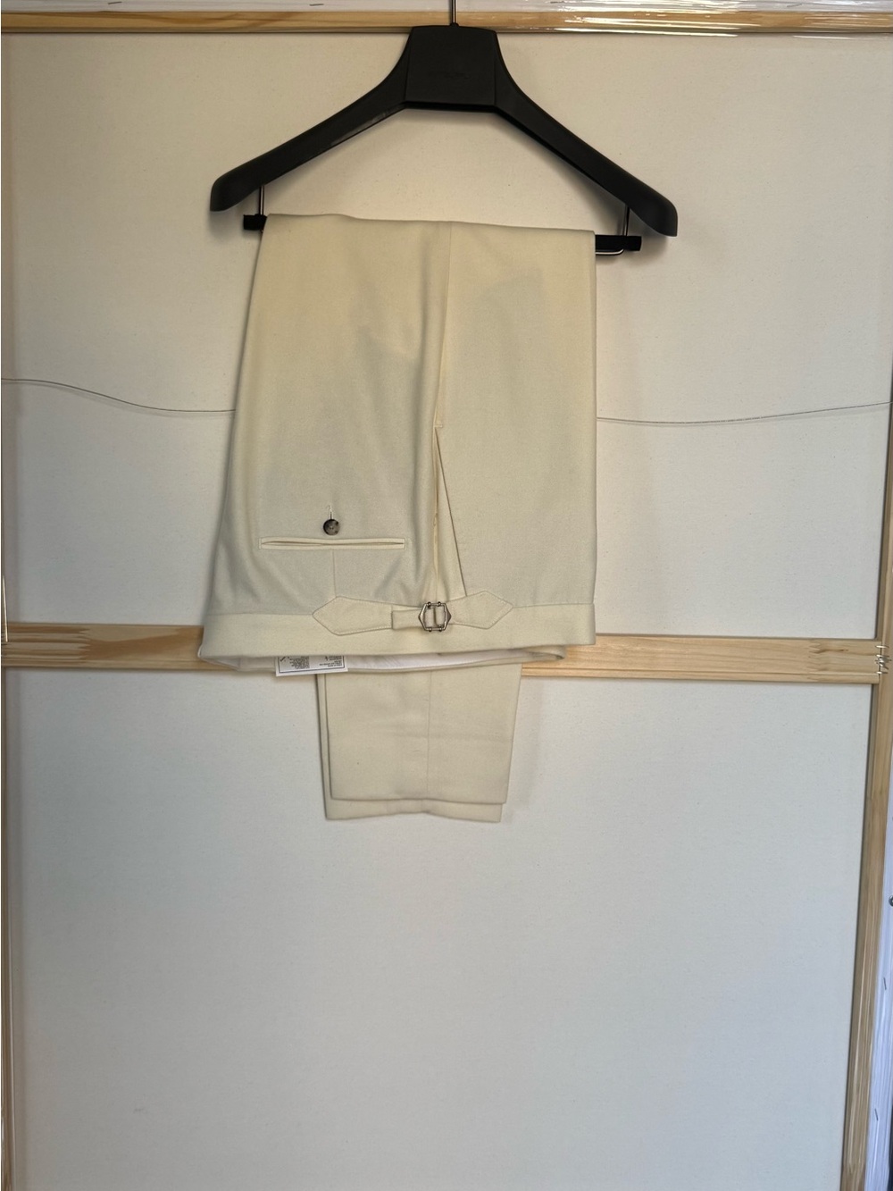 Off White Pure Wool DB Suit - Picture 4 of 5